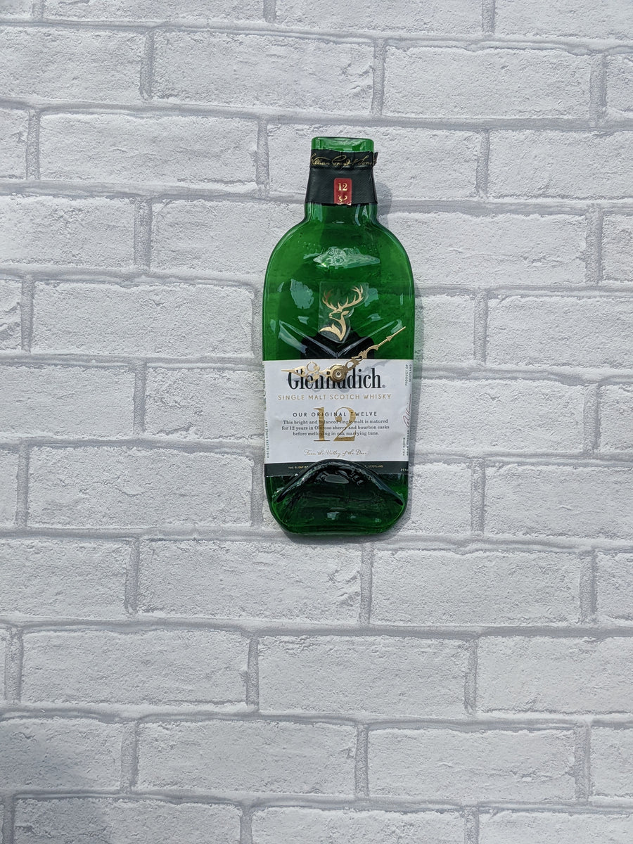 Glenfiddich whisky bottle clock Rewind Glass