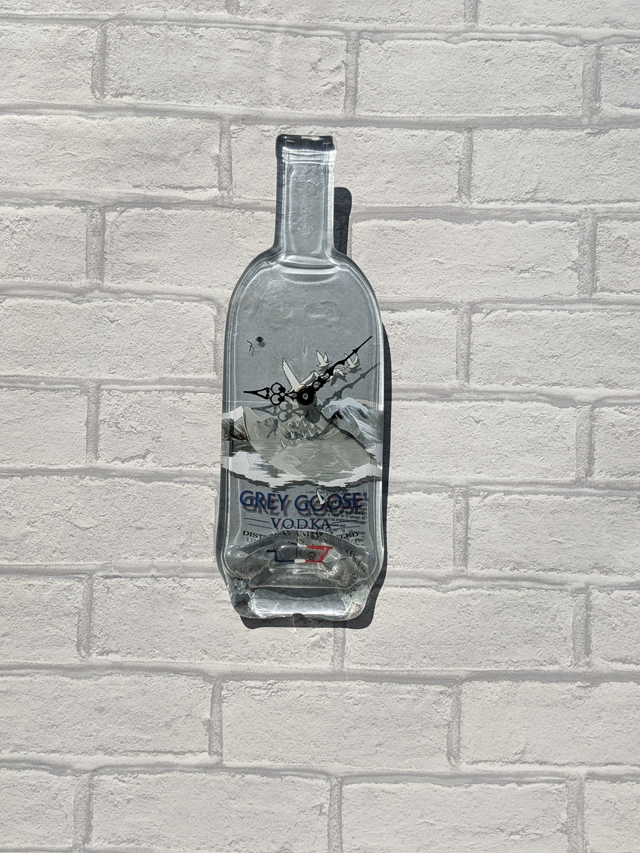 Grey Goose vodka bottle clock limited edition Rewind Glass