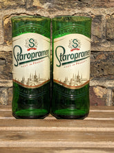 Load image into Gallery viewer, Staropramen beer bottle tumblers (pair)