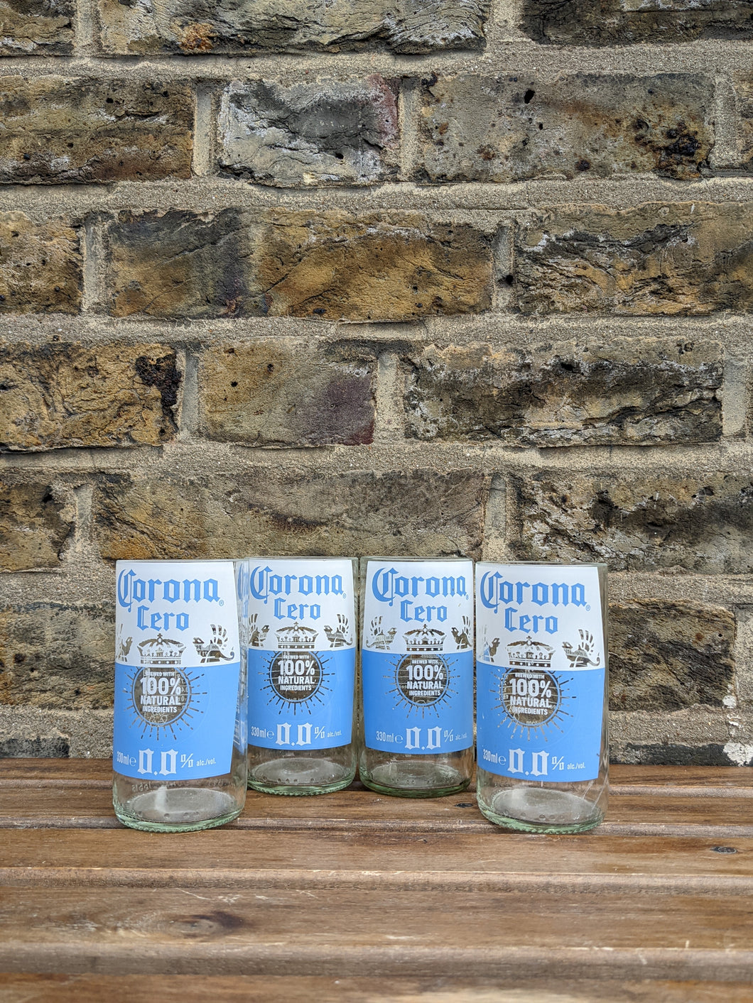 Corona blue (alcohol free) beer bottle tumblers