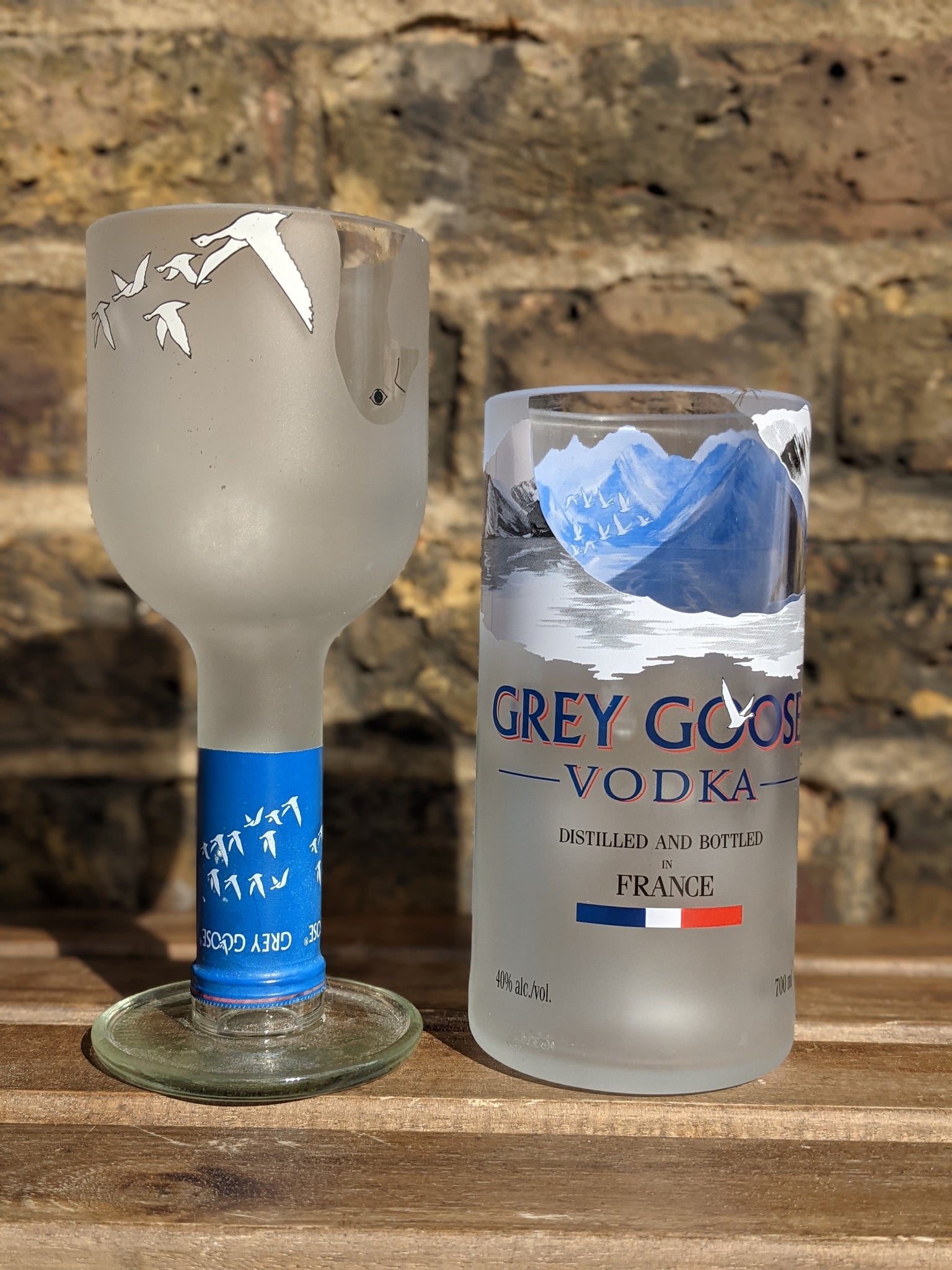 Grey Goose Vodka Bottle Glass Set Recycled Vodka Bottle 