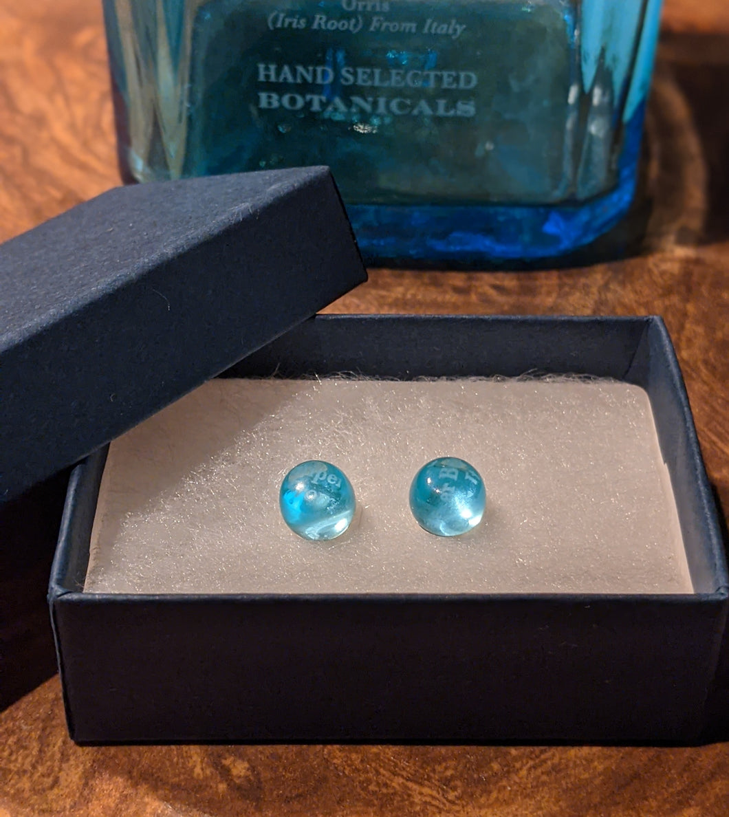 Bombay Sapphire bottle earrings