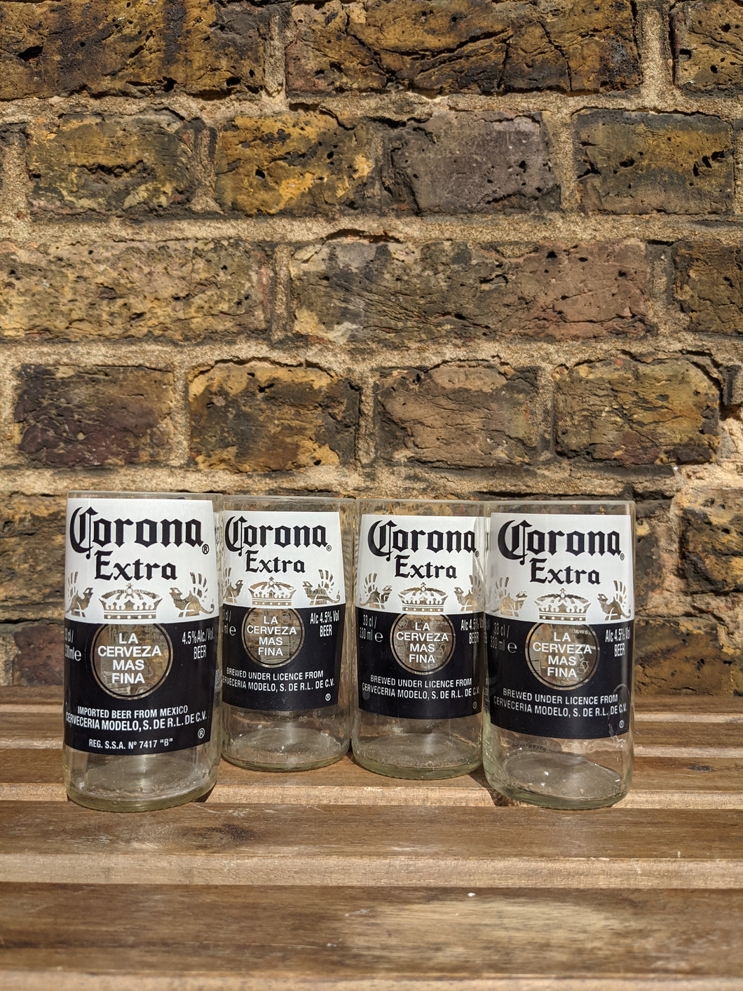 Corona beer bottle tumblers (set of 4)