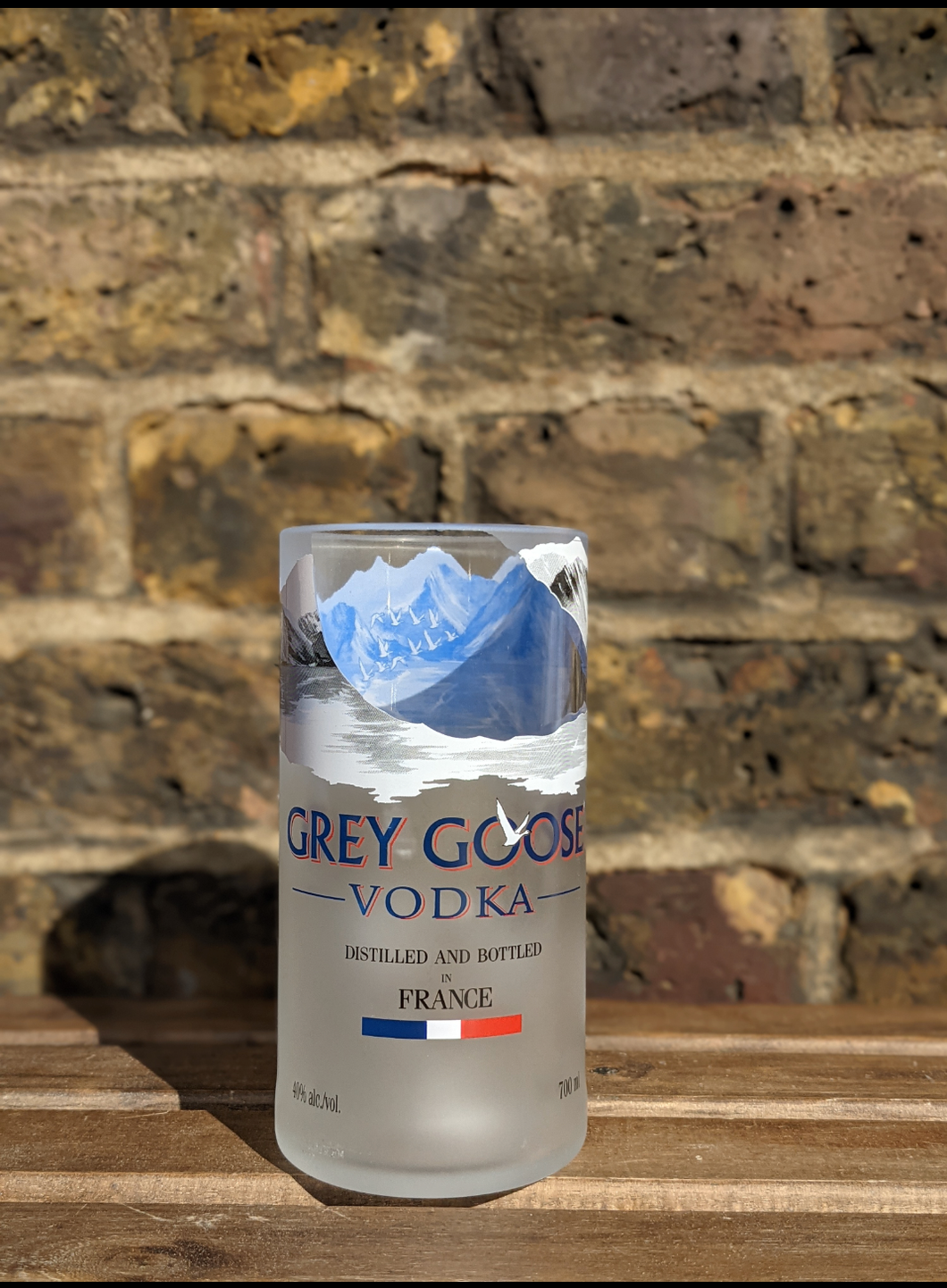 Grey Goose vodka bottle tumbler